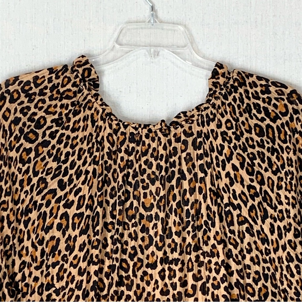 Wonderly NWT Leopard Print Long Sleeve V-Neck Tiered Skirt Mini Dress - Size 3X - Picture 11 of 16